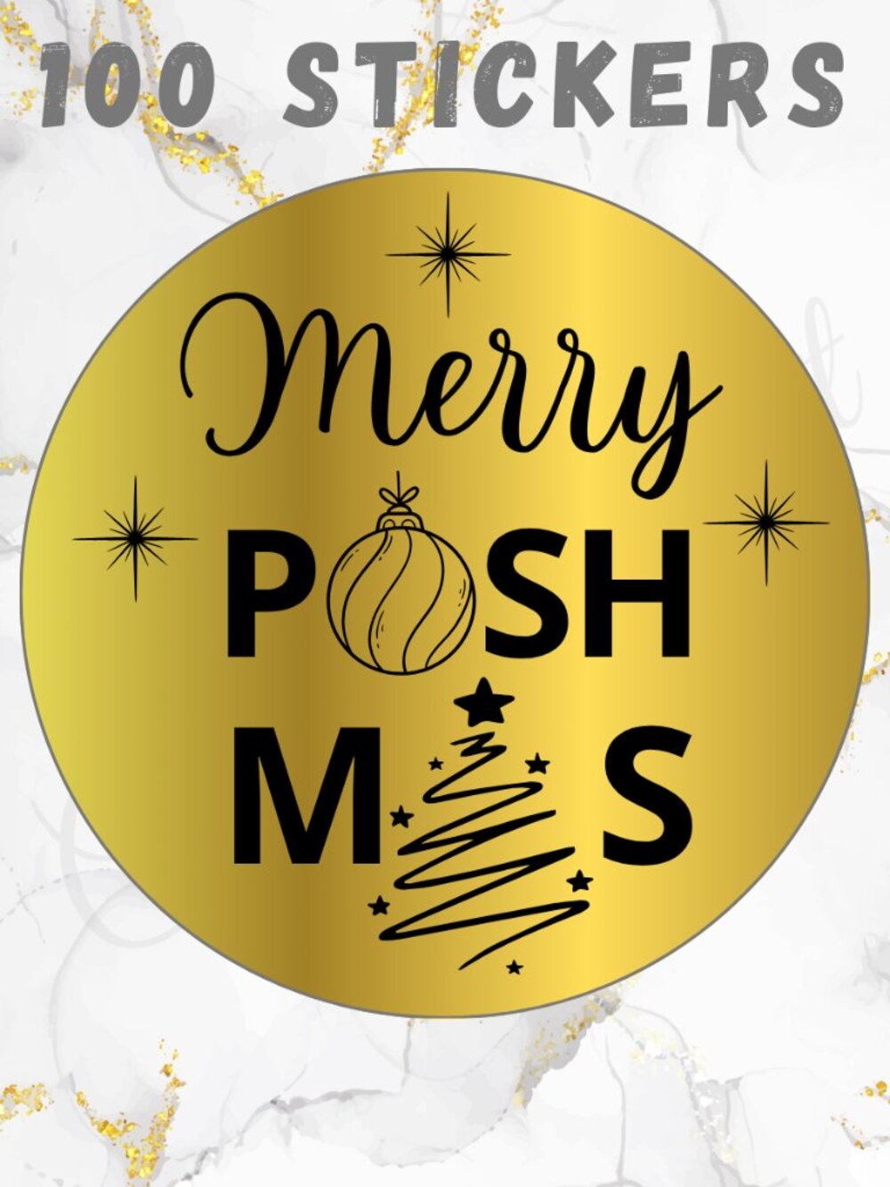 100 Thermal Thank you Stickers 2"  | Christmas Stickers